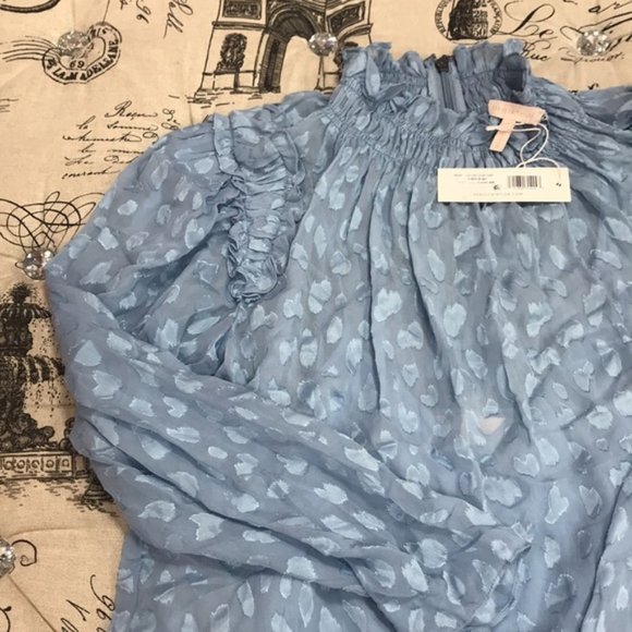 Rebecca Taylor Leo Clip Jacquard Ruffle Top - Picture 6 of 8